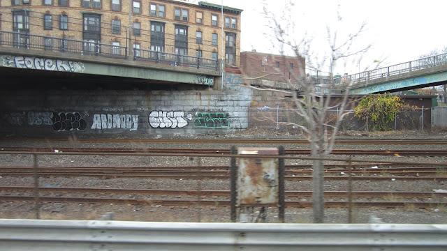 Graffiti by train tracks